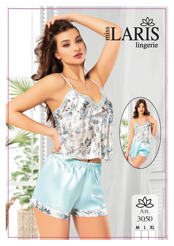 Miss Laris 3050 Bayan Saten Şortlu Takım