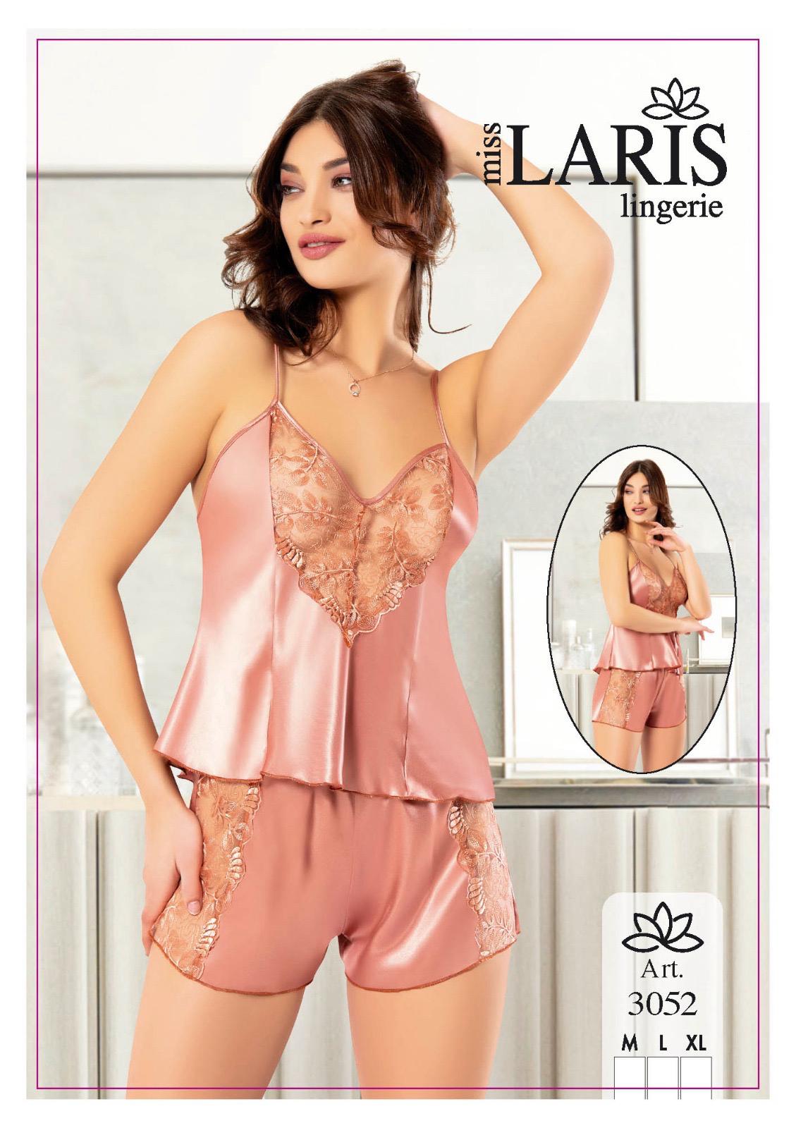 Miss Laris 3052 Saten Şortlu Takım