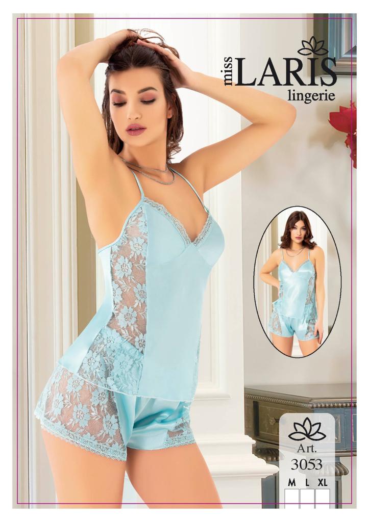 Miss Laris 3053 Saten Şortlu Takım